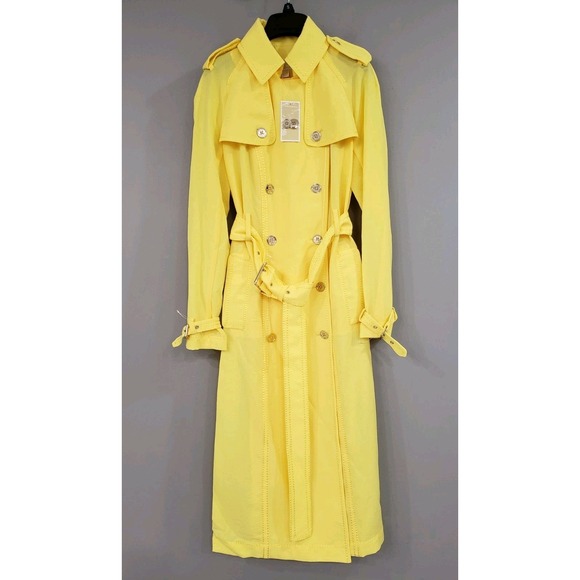 Michael Kors Jackets & Blazers - NEW $295 Michael Kors Yellow Sunshine Trench Coat Jacket LONG Spring Lightweight